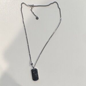 Silver and Black Pendant Necklace STAUER